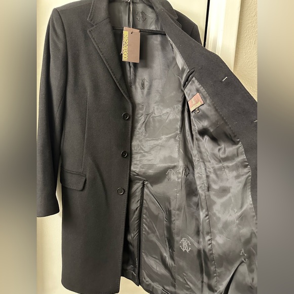 NWT $1430 Roberto Cavalli Elegant Black Coat Wool & Cashmere 48 38 Medium Italy - Picture 5 of 16